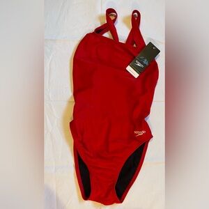 NWT Speedo Women’s ProLT Super Proback Solid One Piece Swimsuit Red Size 8/34